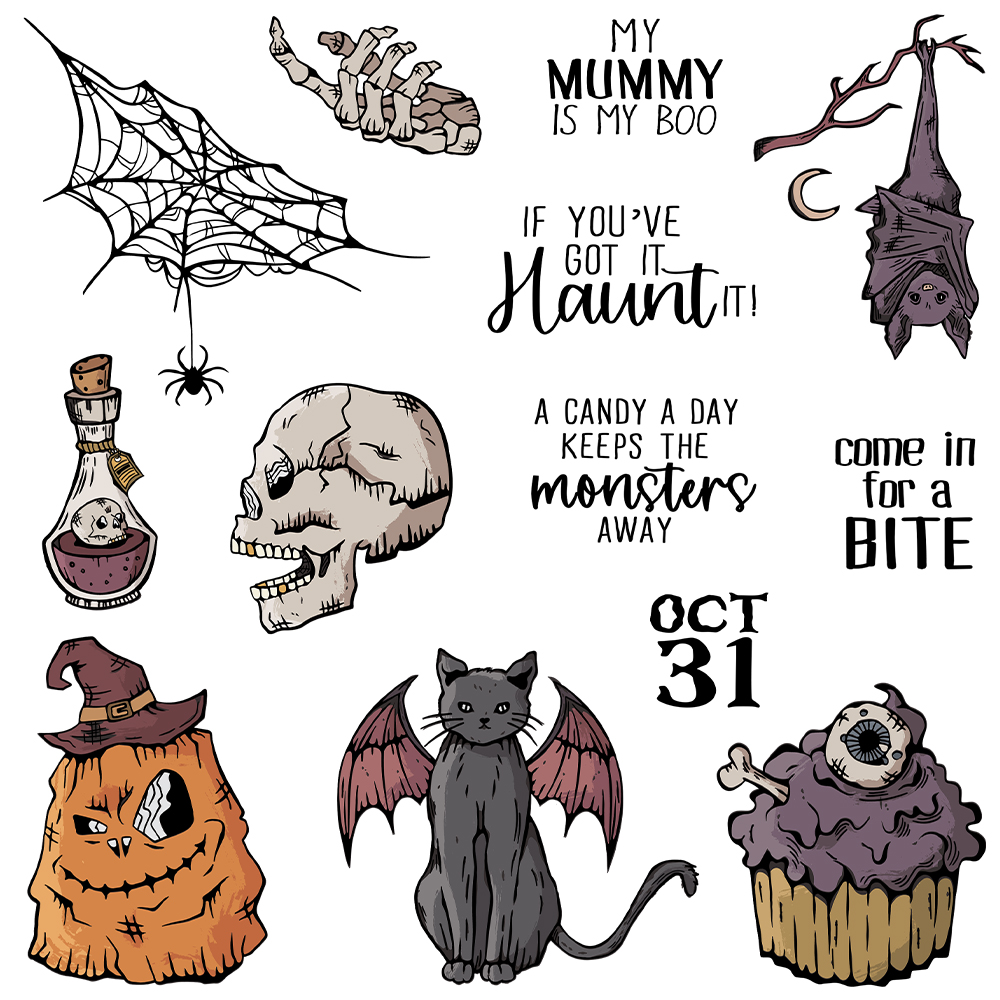 Rubber Stamp Blank - Mangocraft Happy Halloween Decor Series Metal
