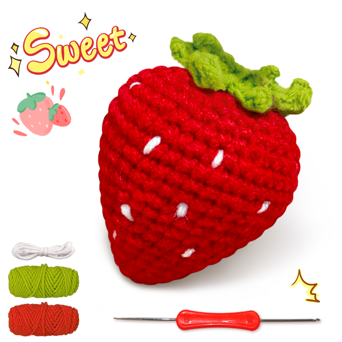 Art Craft Yarn - YAMAXIN 1PC Fruit Theme Crochet Kit