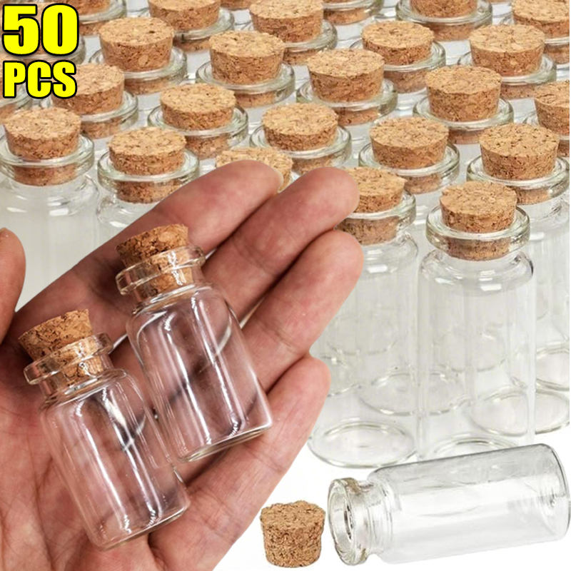 Art Craft Letter A - Small Glass Bottles with Cork Tiny