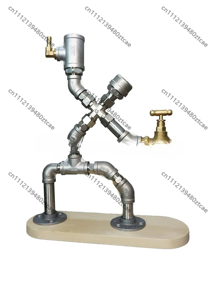 Art Craft Cafe - Stainless Steel Water Pipe Ornament, Retro