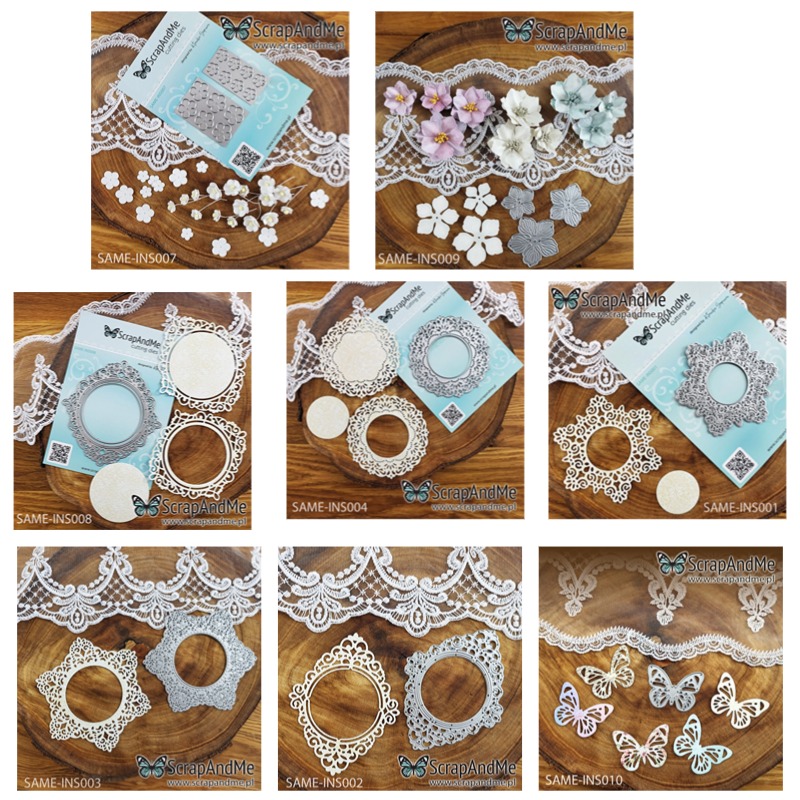 Rubber Stamp Blank - Butterfly Doily Flowers Frame Metal Cutting