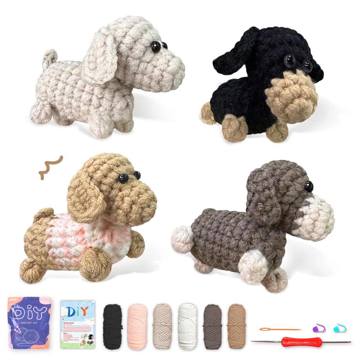 Art Craft Yarn - YAMAXIN 4PC Dog Crochet Needle DIY