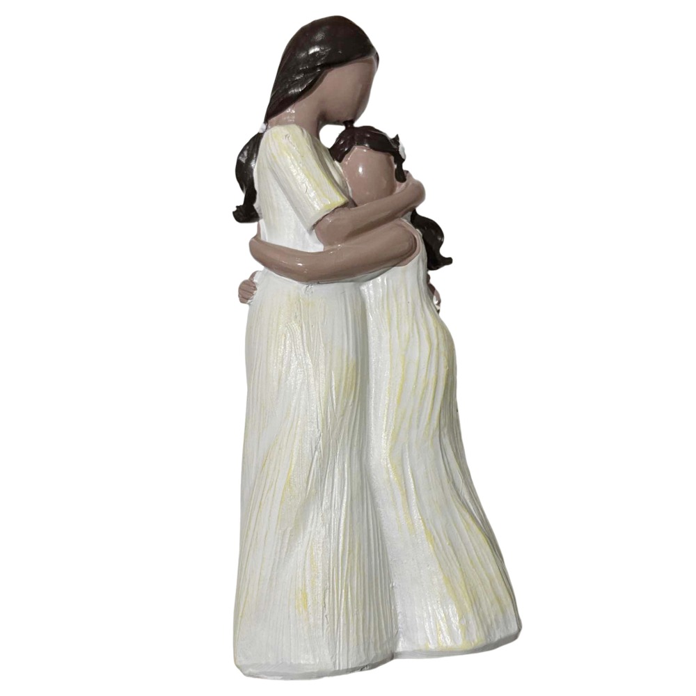Art And Craft For Mother'S Day - Hand-Painte Mother And Daughter Statue Elegant