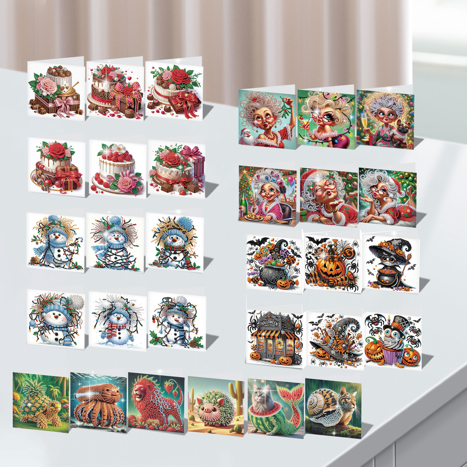 Art Craft Kits - 6Pcs Diamond Art Painting Greeting Cards