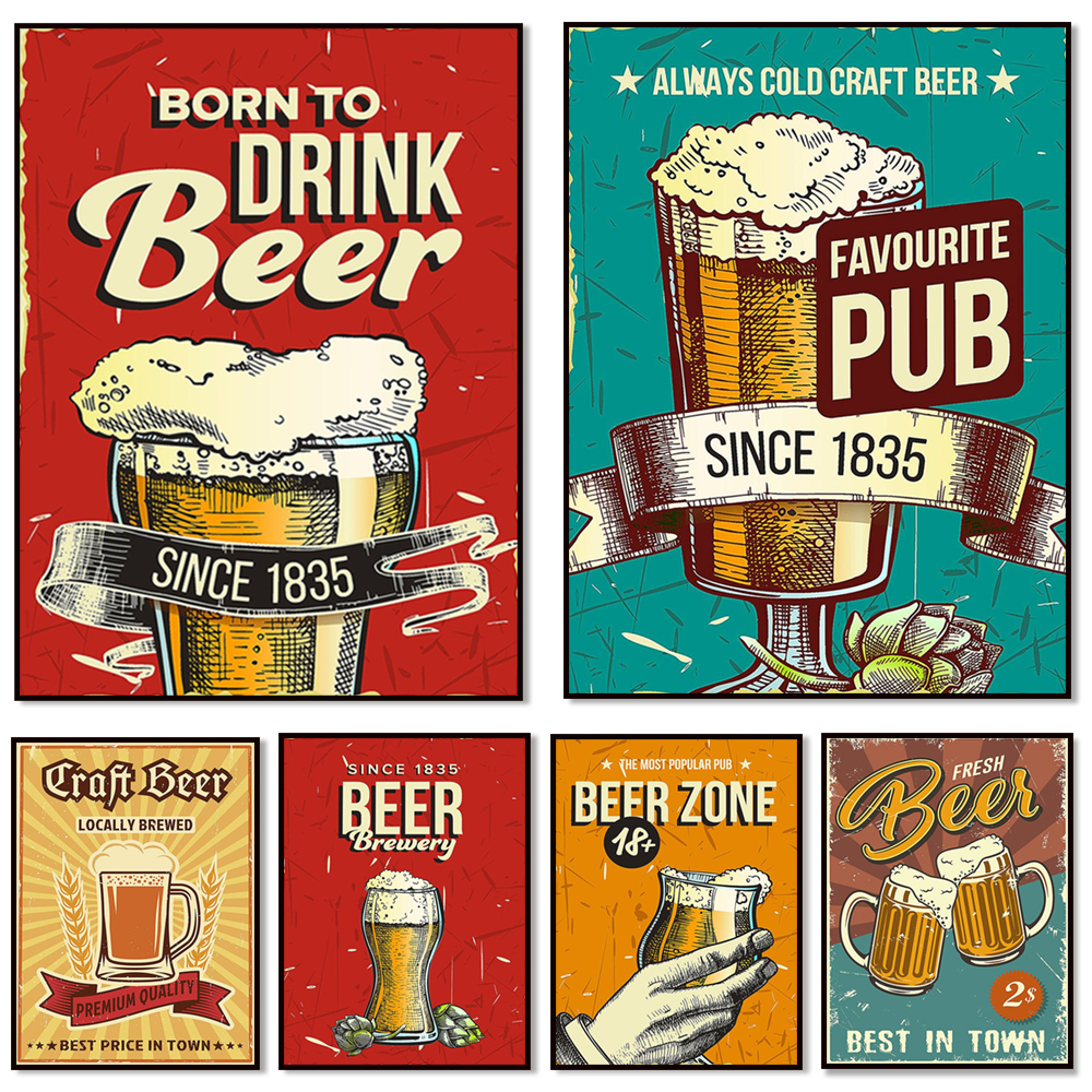 Art Craft Decoration Ideas - Favorite pub poster, brewery, cold craft