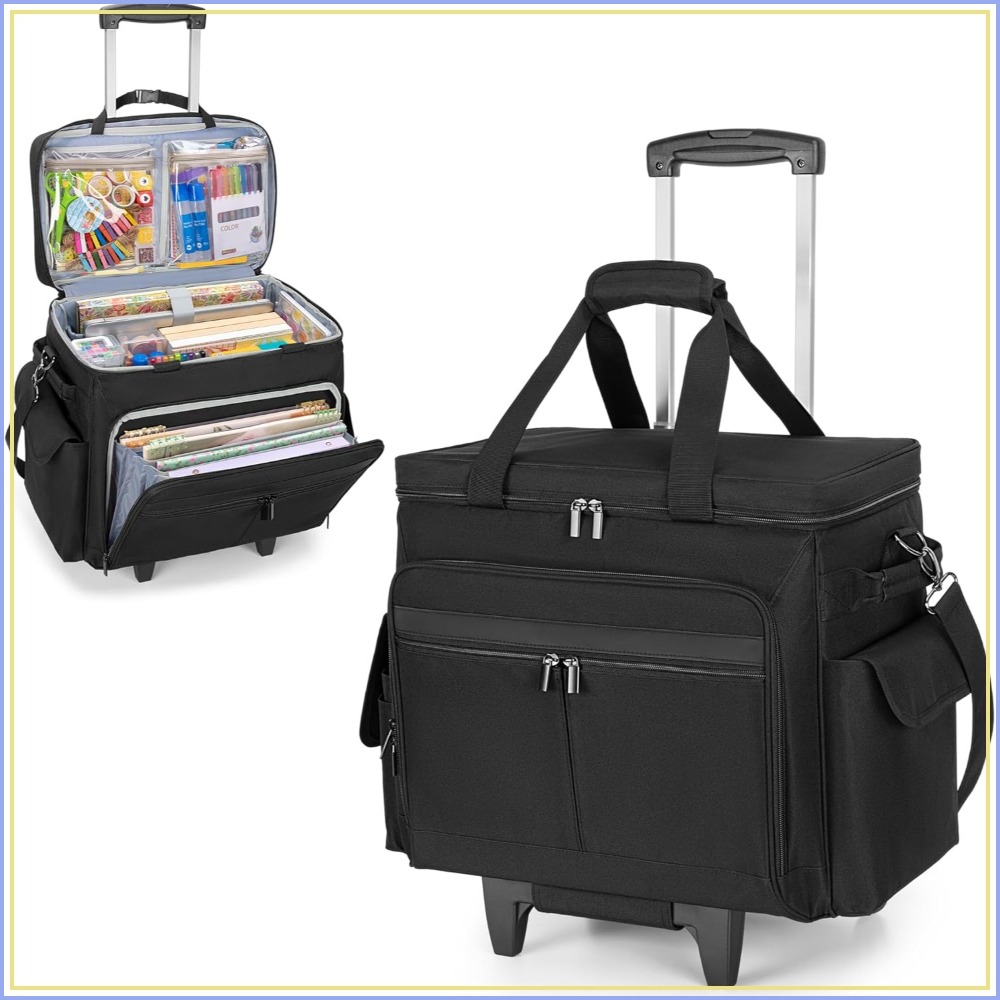 Art & Craft Toys For Kids - Rolling Scrapbook Tote with Expandable File