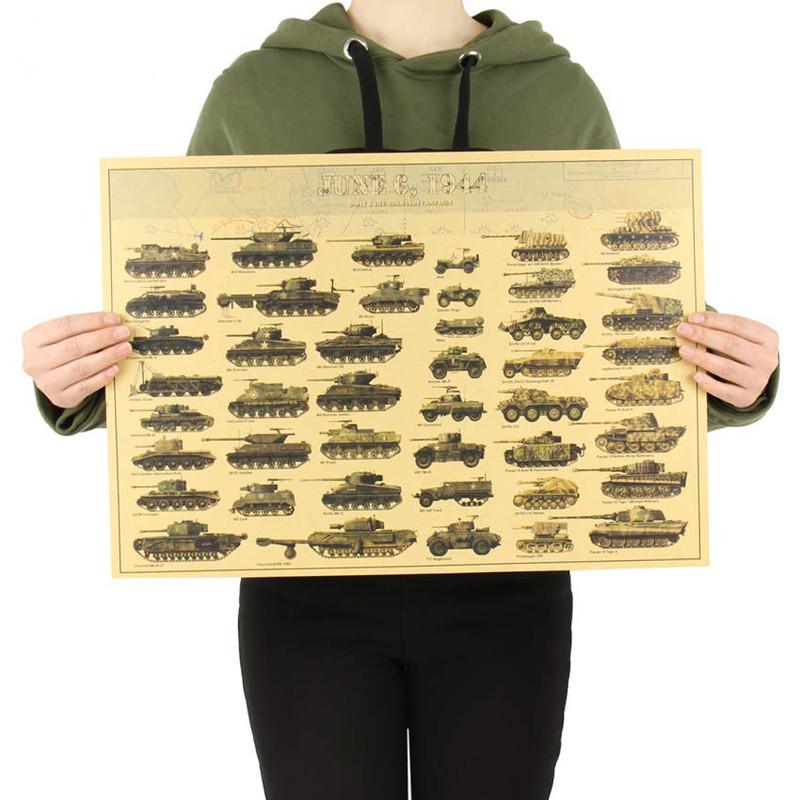 Art Craft Cafe - Tank Retro Kraft Paper Wall Sticker