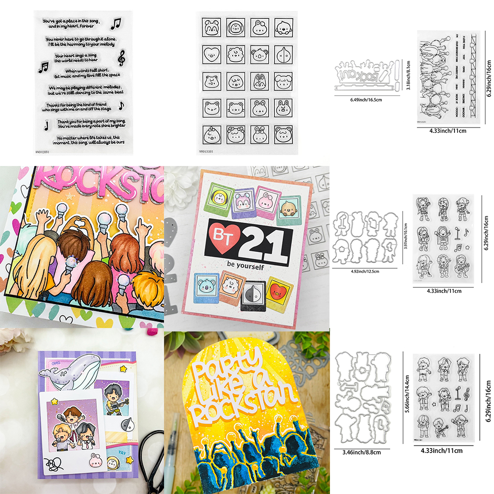 Rubber Stamp Blank - Concert Boy Girl Band Clear Silicone
