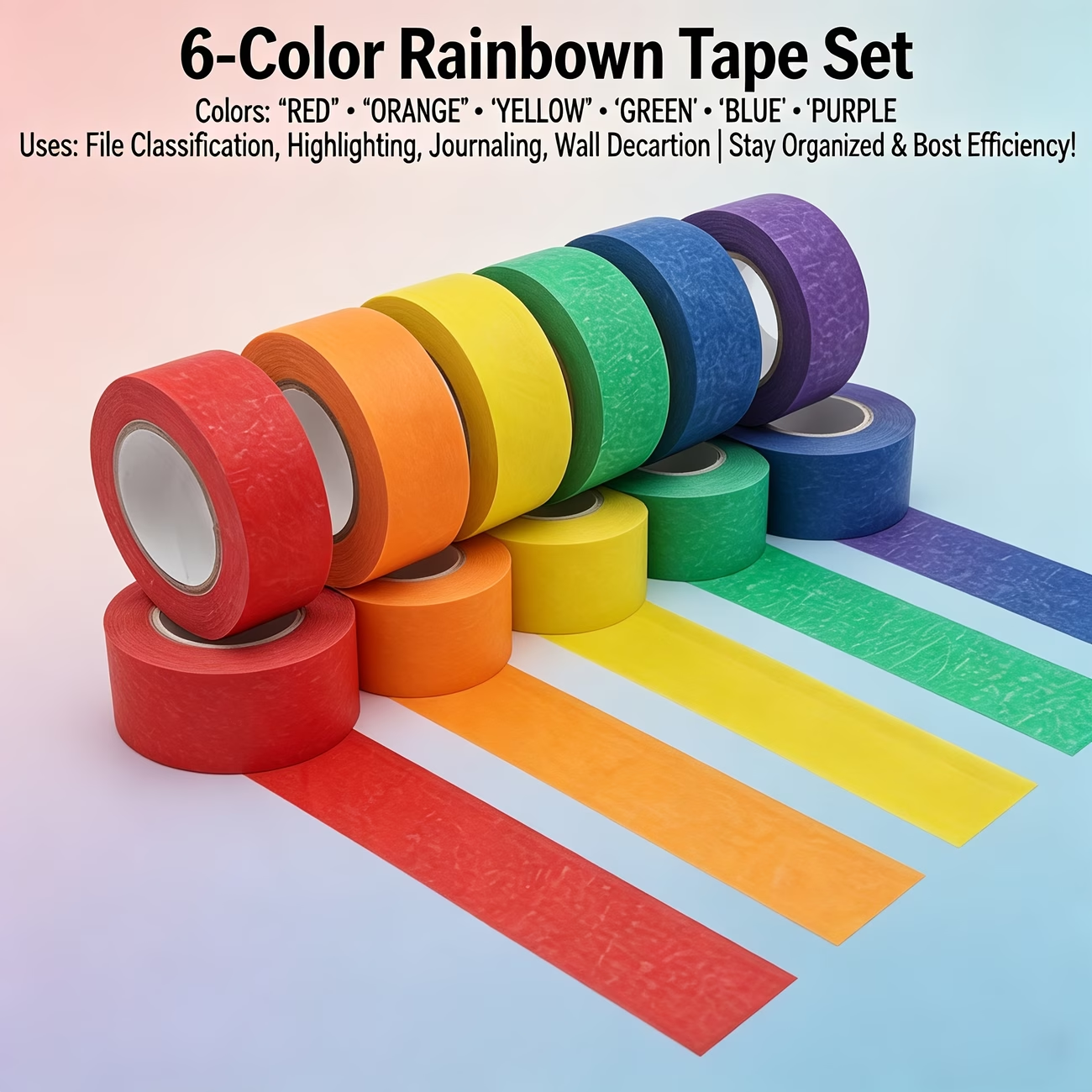 Art Craft Rainbow - 20M Painters Colored Masking Tape Rainbow