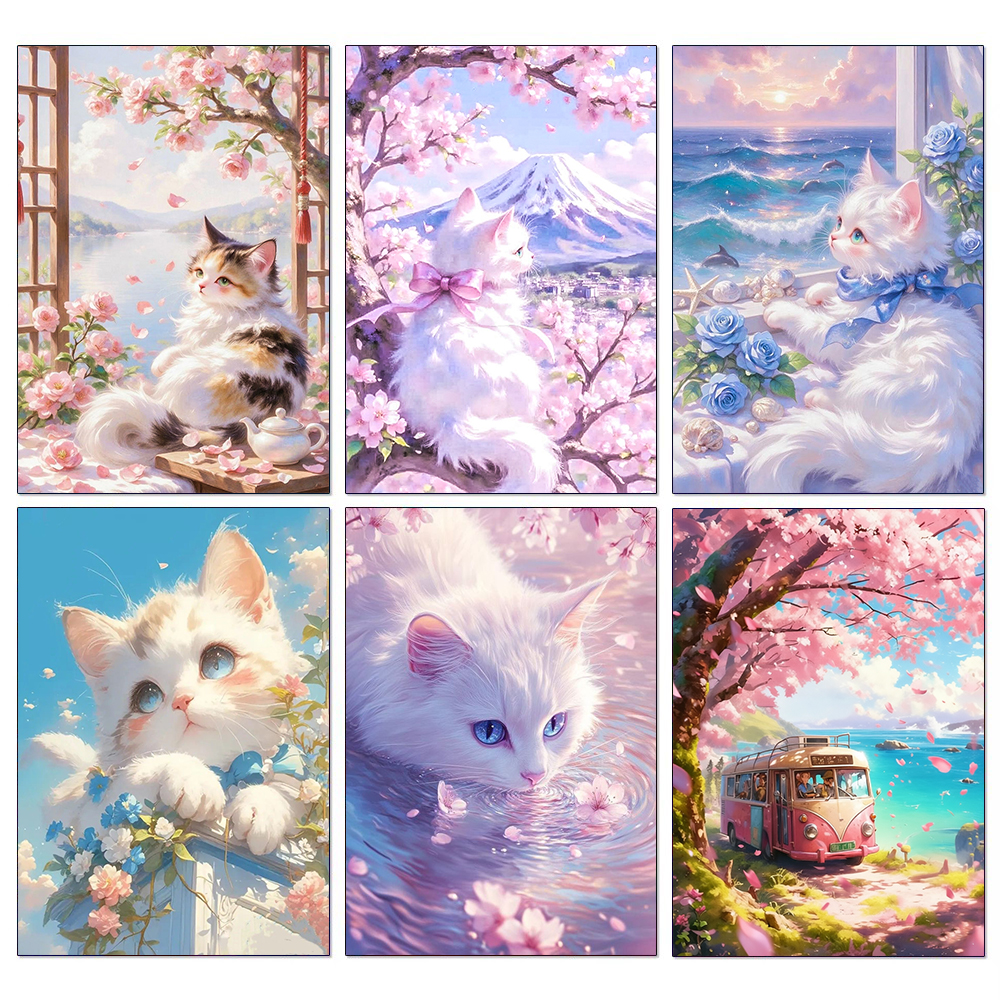 Wallpaper Art And Craft - 5D Diamond Painting Cat Lover Gift