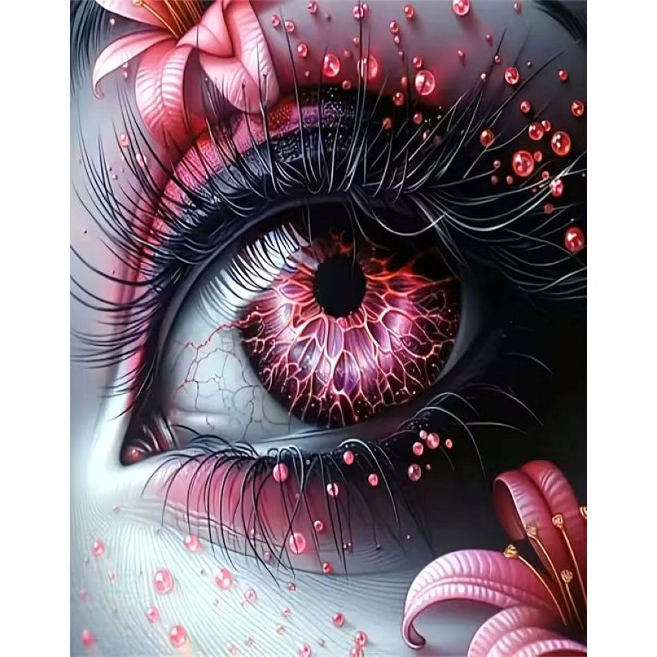 Art Craft Decoration Ideas - RUOPOTY Red Pupils Diamond Painting Home
