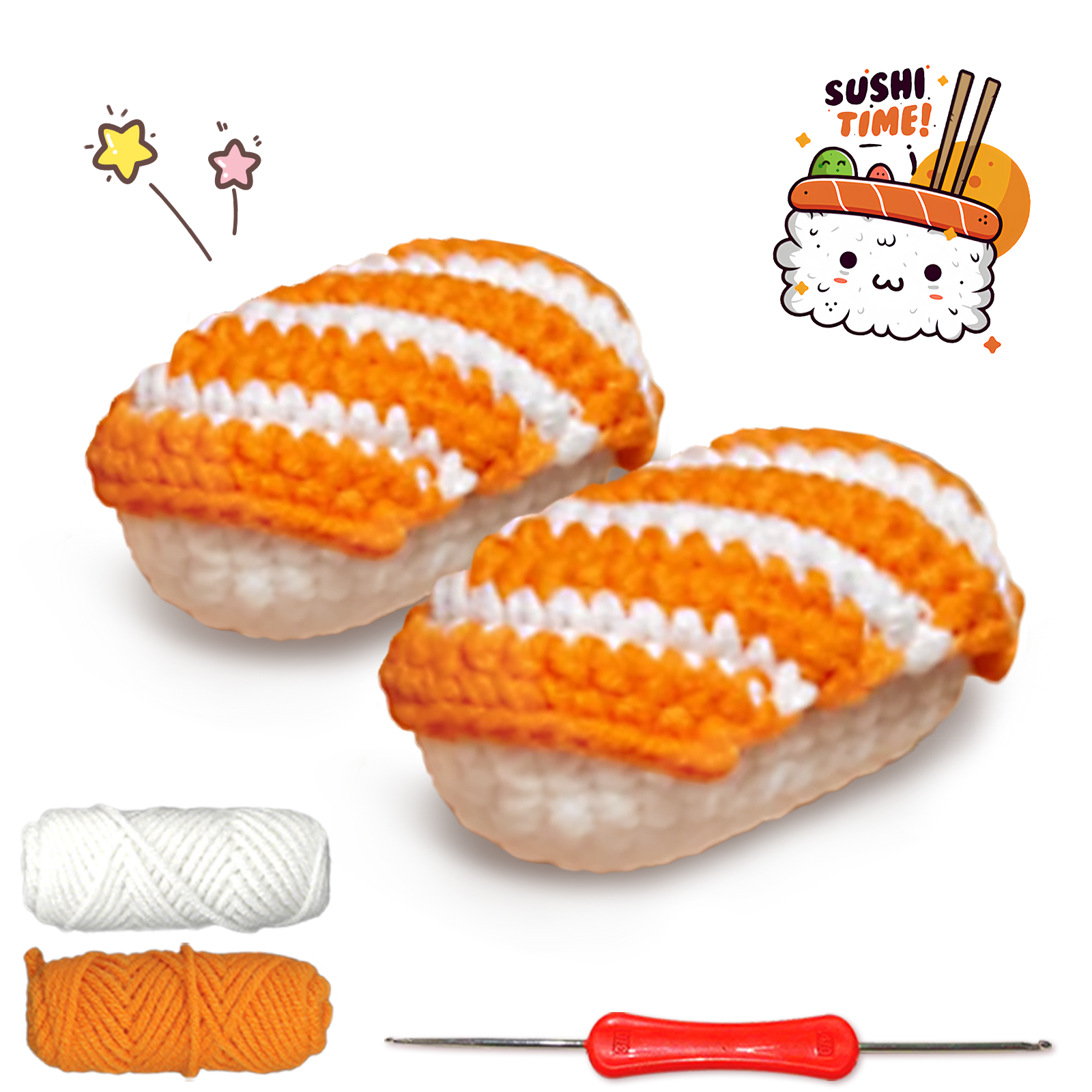 Art Craft Yarn - YAMAXIN 2PC Sushi-Themed Crochet Kit for