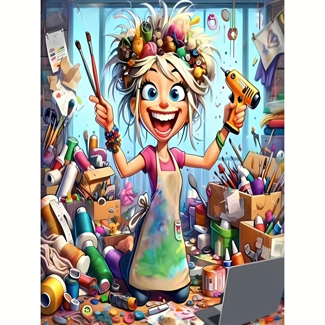 Wallpaper Art And Craft - 5D DIY Cartoon Craft Lass Diamond