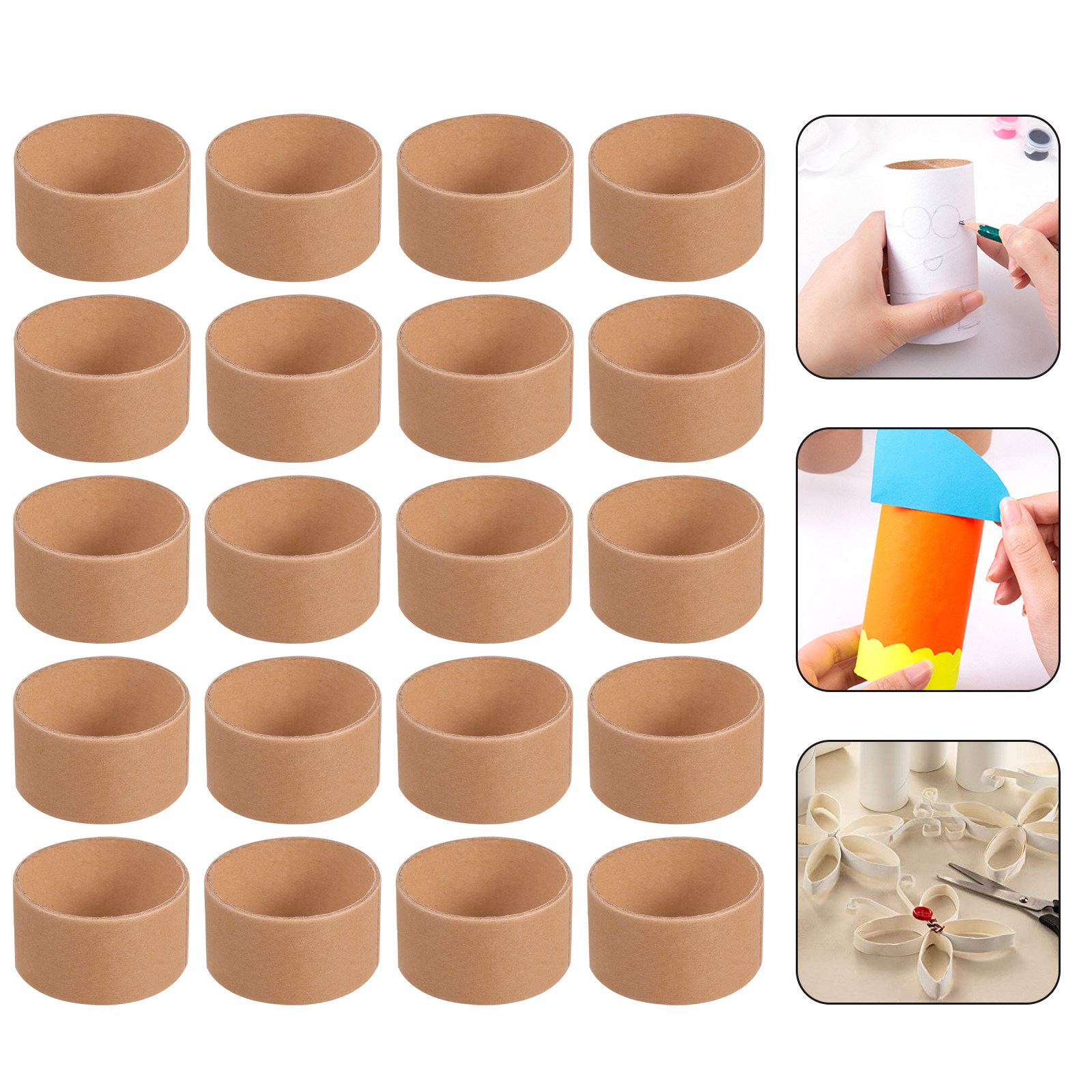 Art Craft Paper - 20Pcs DIY Craft Paper Rolls Brown