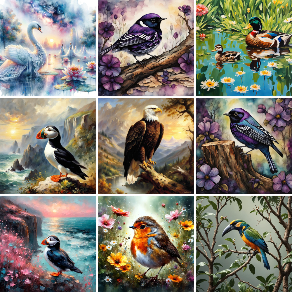 Art Craft Decoration Ideas - Bird Arctic Puffin Paintings By Numbers
