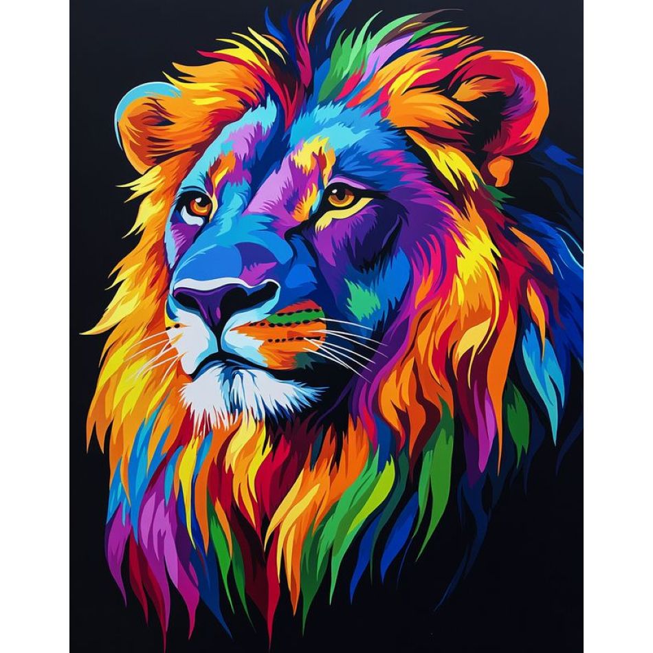 Art Craft Lion - RUOPOTY Colorful Lion Diamond Painting Kits