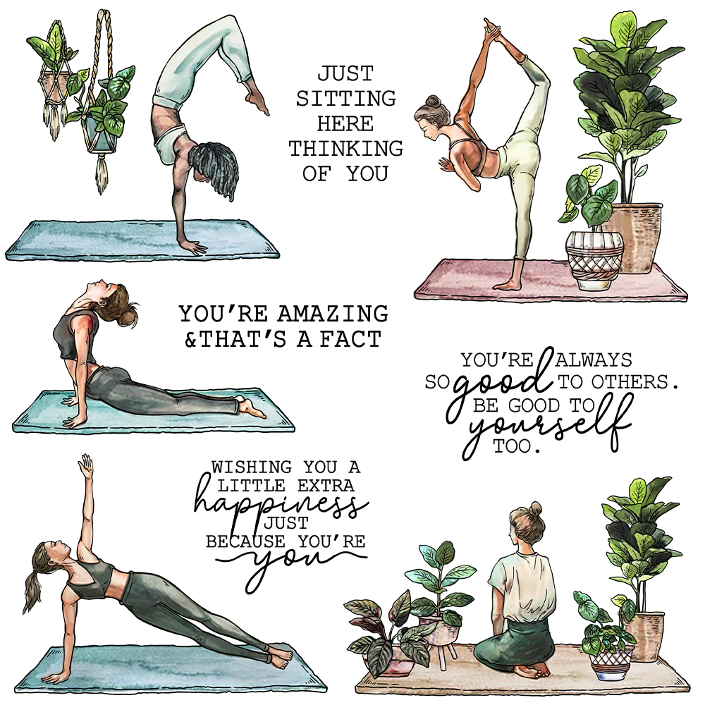 Rubber Stamp Blank - Mangocraft Healthy Sporting Yoga Women Metal