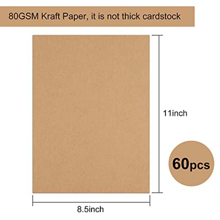 60 Sheets Kraft Paper 8.5 x 11 - Art Craft Letter A avis et prix