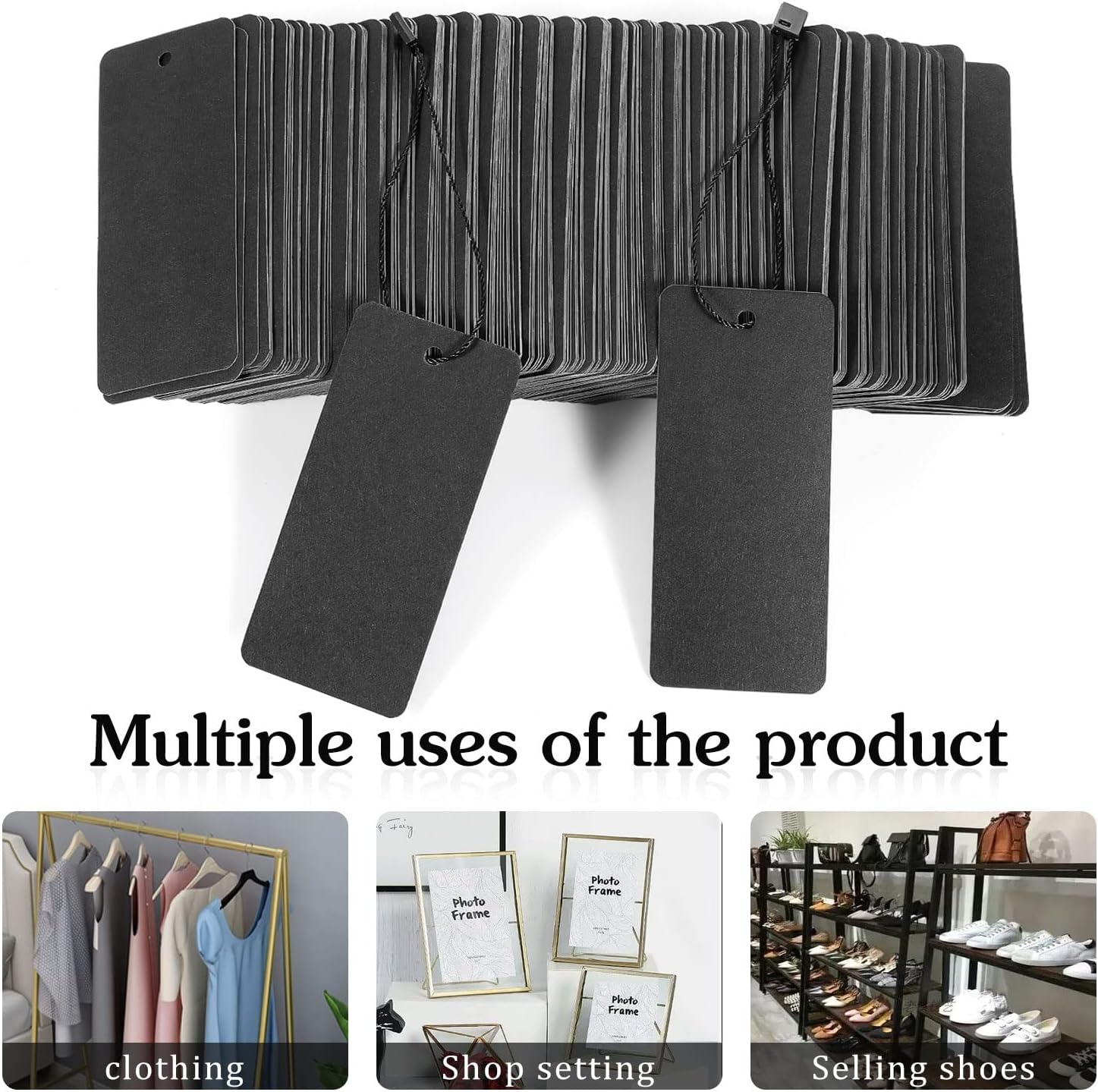 200 Black Paper Clothing Tags  - Art Craft Paper avis et prix