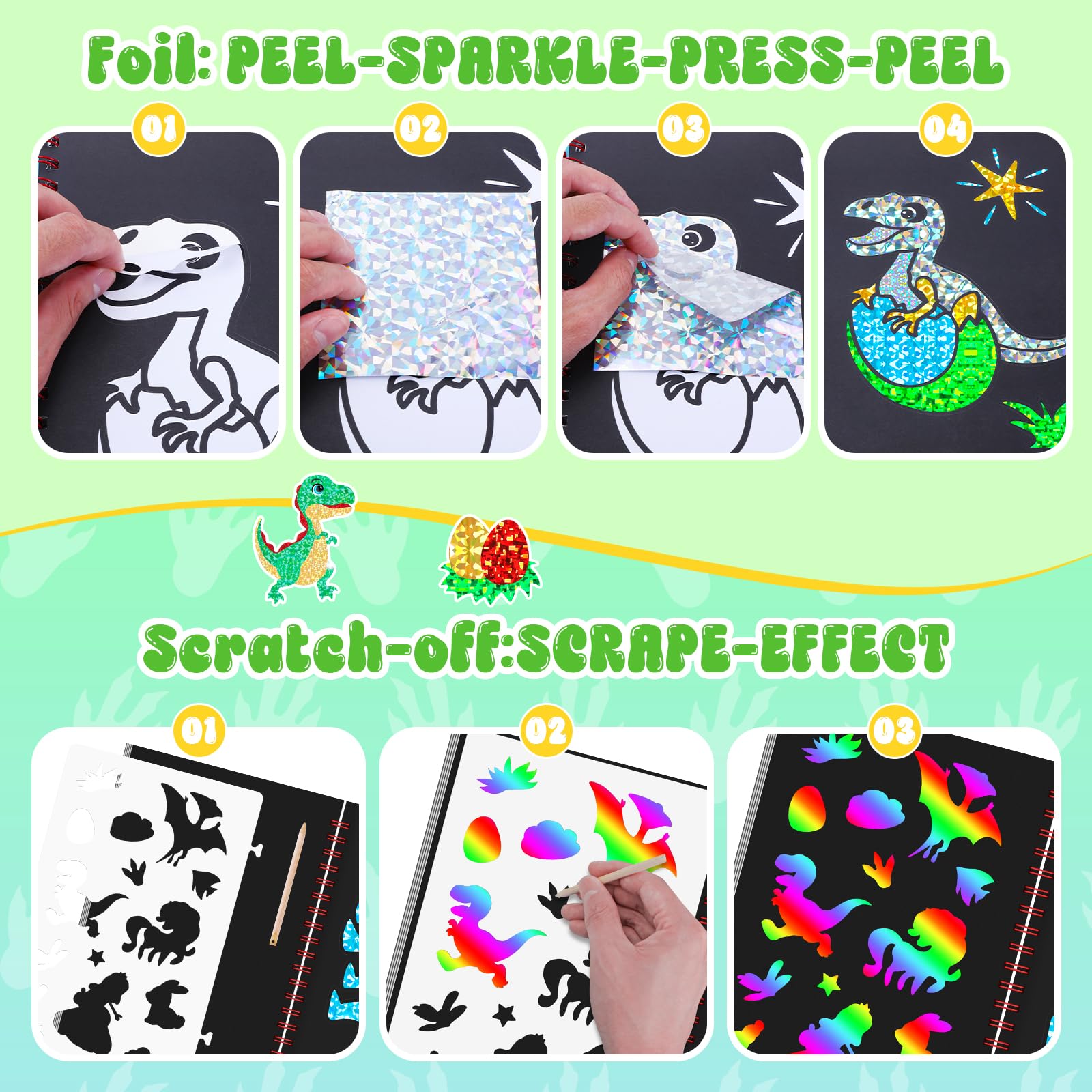 Dinosaur Scratch Art Book for  - Art Craft Dinosaur avis et prix