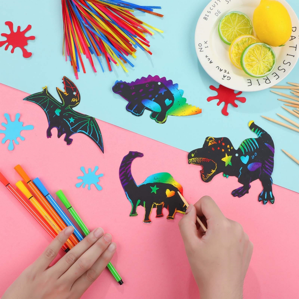 12Pcs Cartoon Dinosaur Scratch - Art Craft Dinosaur avis et prix