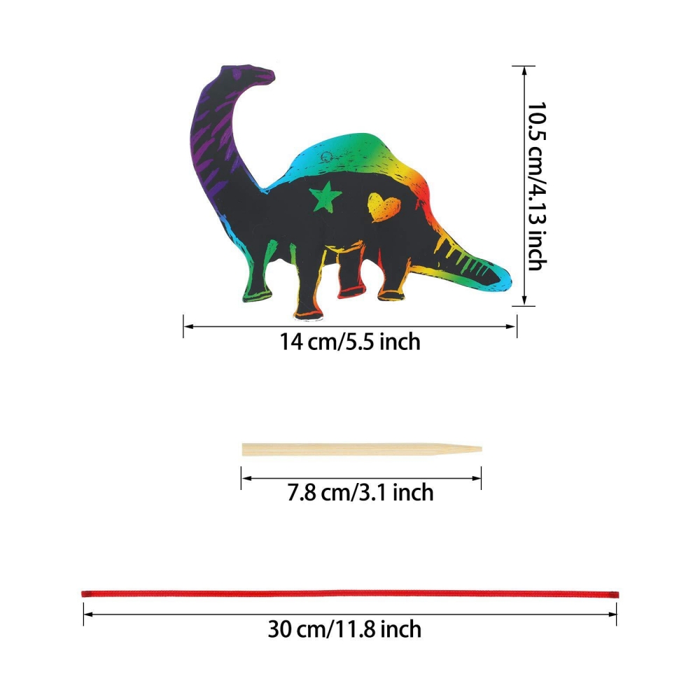 12Pcs Cartoon Dinosaur Scratch - Art Craft Dinosaur avis et prix