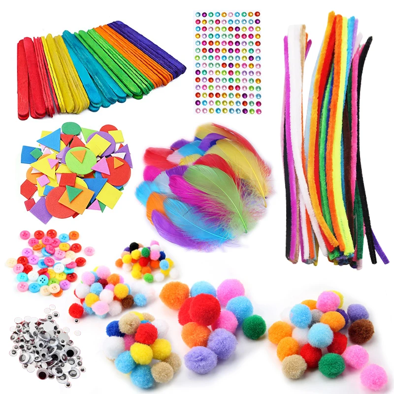 Kids Creative Plush Stick Pomp - Art Craft Rainbow avis et prix