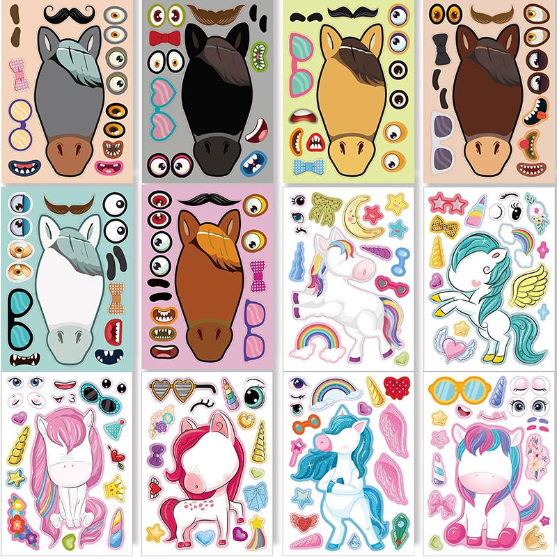 12/24 Sheets Make a Face Stick - Art And Craft Zoo Animals avis et prix