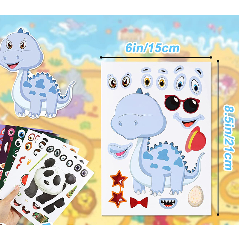 12/24 Sheets Make a Face Stick - Art And Craft Zoo Animals avis et prix