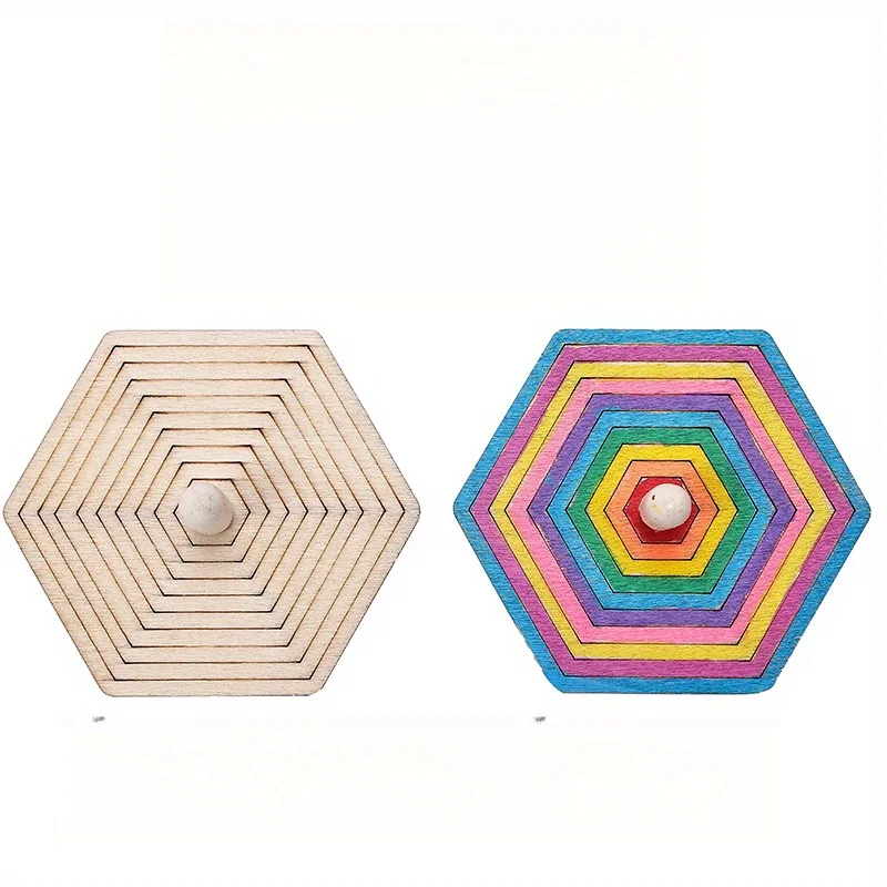 16pcs Wooden Spinning Top Craf - Art Craft Idea avis et prix