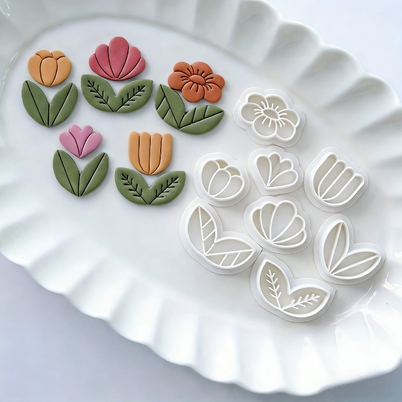 8Pcs Floral Leaf Polymer Clay  - Art Craft Leaves avis et prix