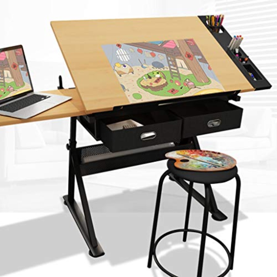 Drafting Table with Storage He - Art & Craft Toys For Kids avis et prix