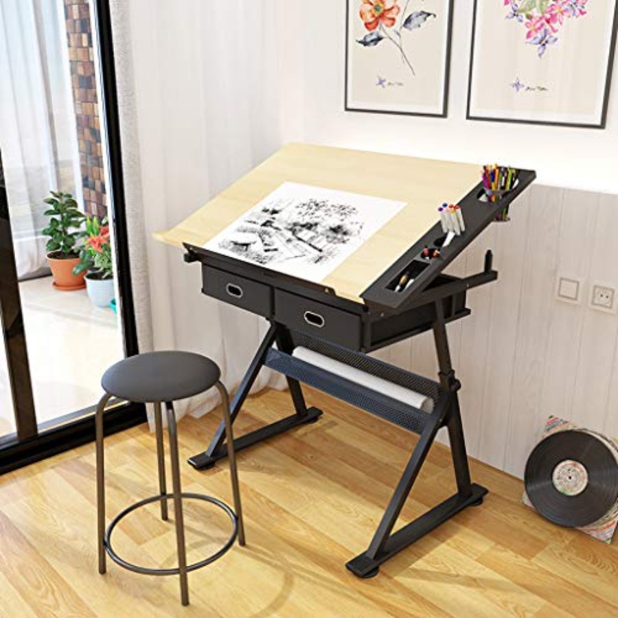 Drafting Table with Storage He - Art & Craft Toys For Kids avis et prix