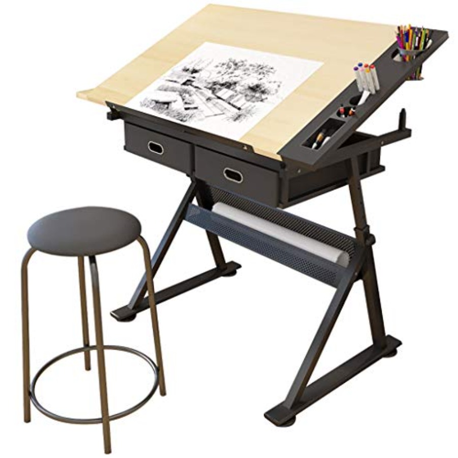 Drafting Table with Storage He - Art & Craft Toys For Kids avis et prix