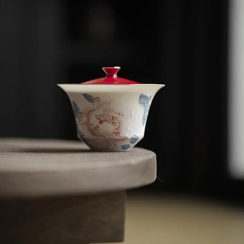 100ml Hand Drawn Peony Gaiwan  - Art And Craft Exclusives avis et prix