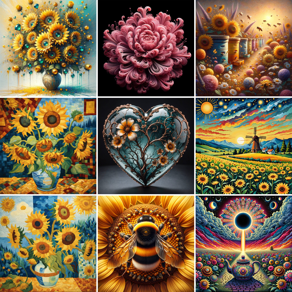 Flowers Sunflower Bee Paint By - Art Craft Decoration Ideas avis et prix