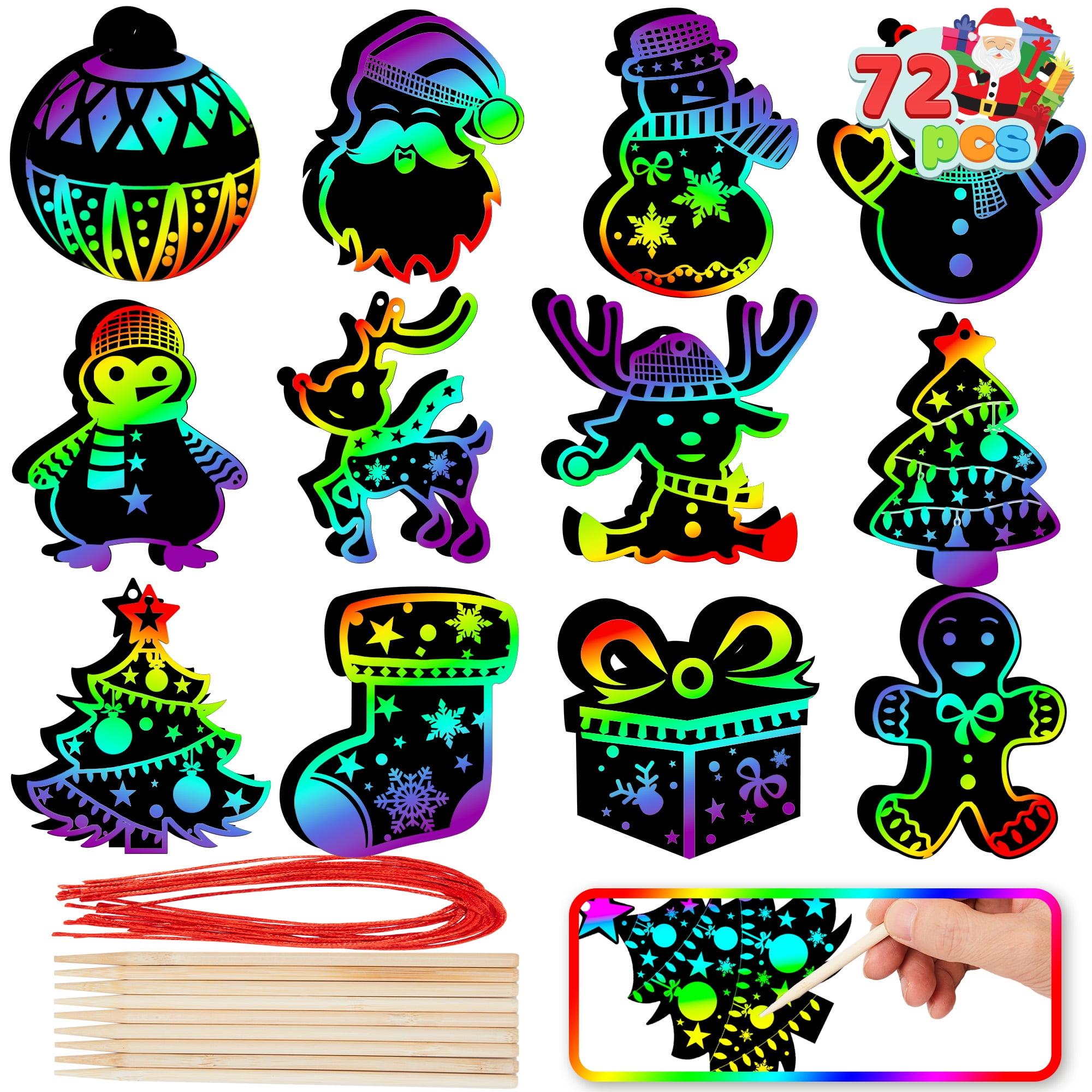 Joyfy 72 Pcs Christmas Scratch - Art Craft Rainbow avis et prix