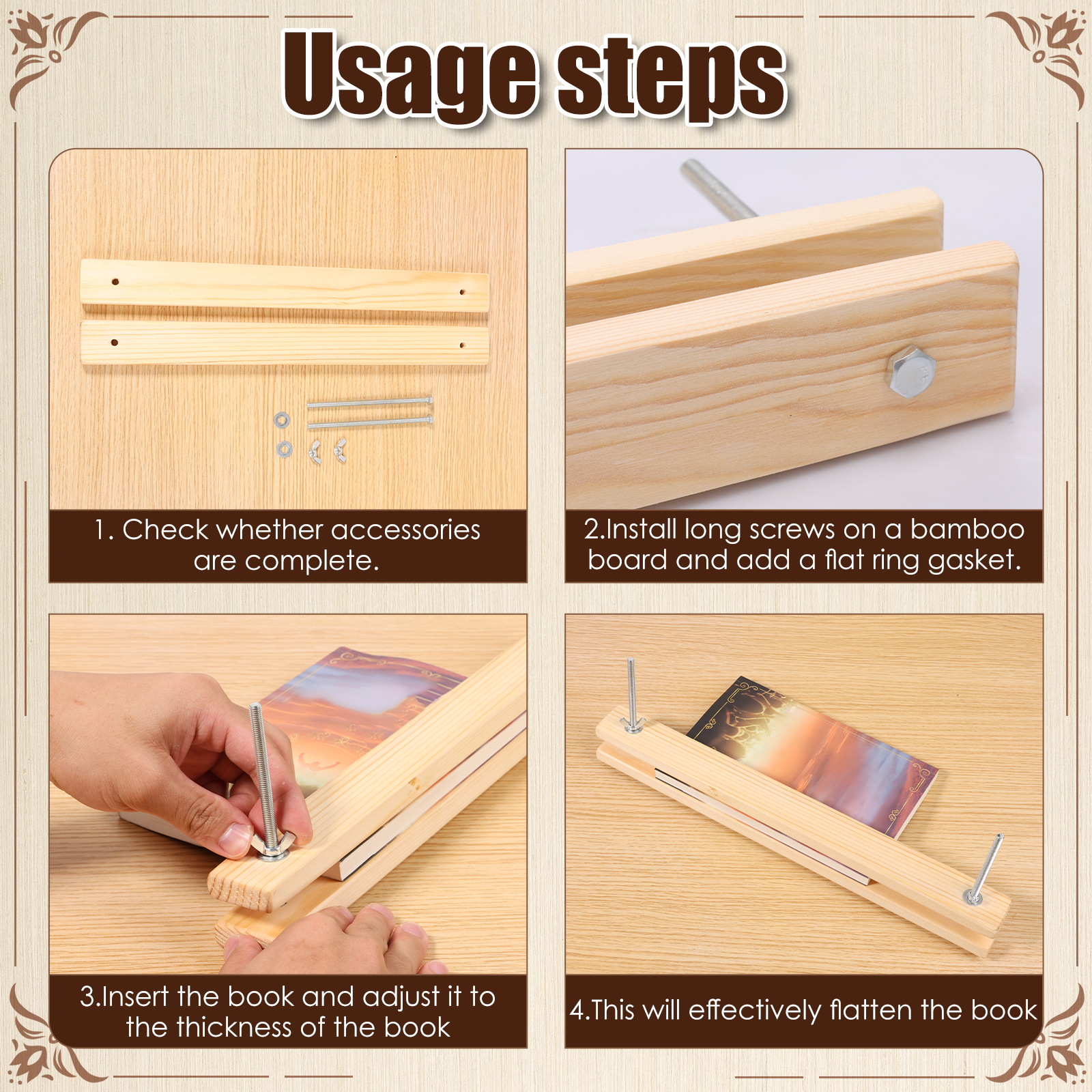 Wooden Book Press Kit DIY Gree - Bookbinding Supply Kit avis et prix