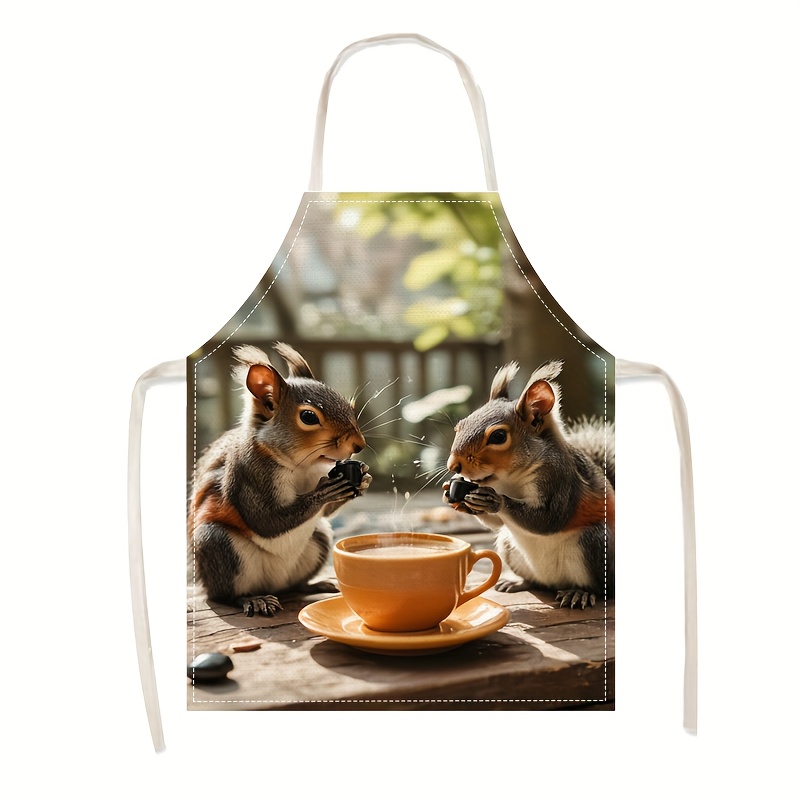 Linen Apron Squirrel Coffee Sc - Art Craft Idea avis et prix