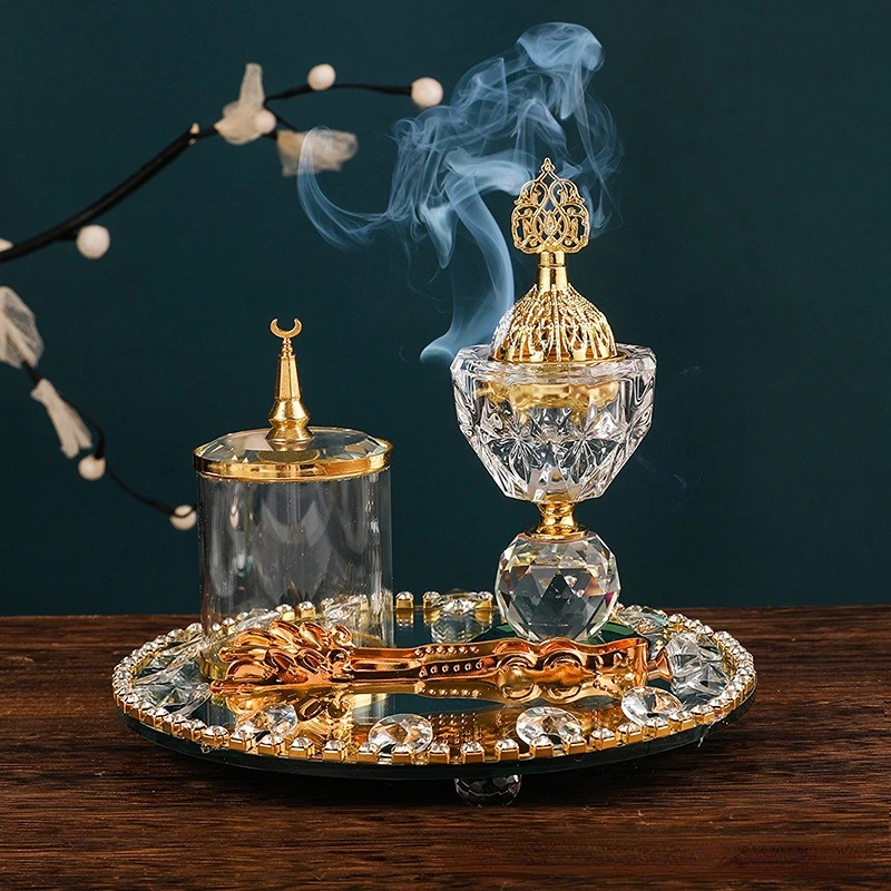 Round Gold Crystal Incense Bur - Art Craft Decoration Ideas avis et prix