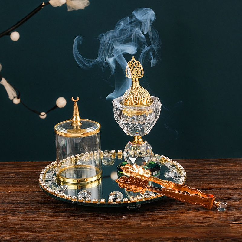 Round Gold Crystal Incense Bur - Art Craft Decoration Ideas avis et prix