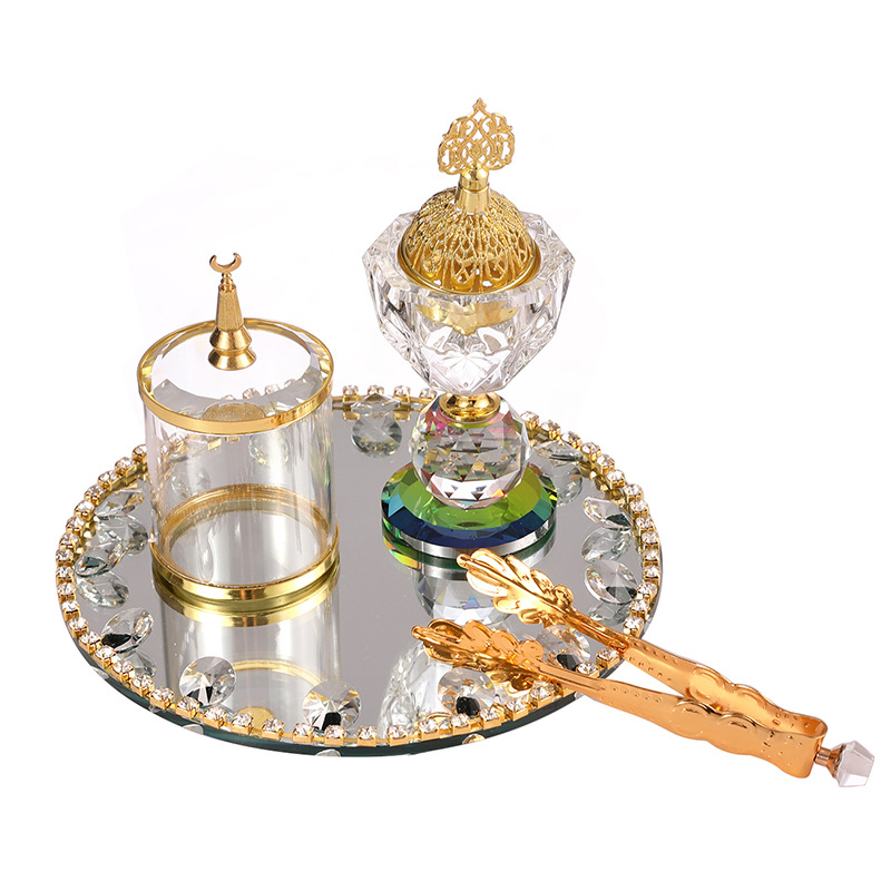 Round Gold Crystal Incense Bur - Art Craft Decoration Ideas avis et prix