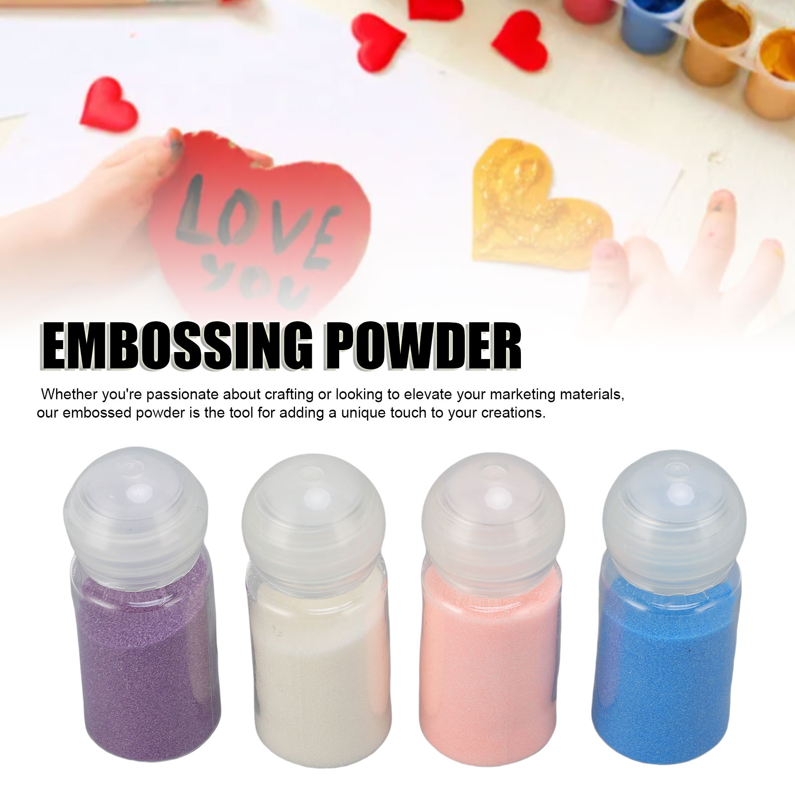 4Pcs 10ml Embossing Powder Set - Rubber Stamp Blank avis et prix
