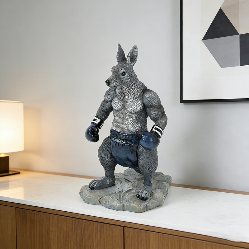 Resin Boxing Kangaroo Statue A - Art Craft Letter A avis et prix