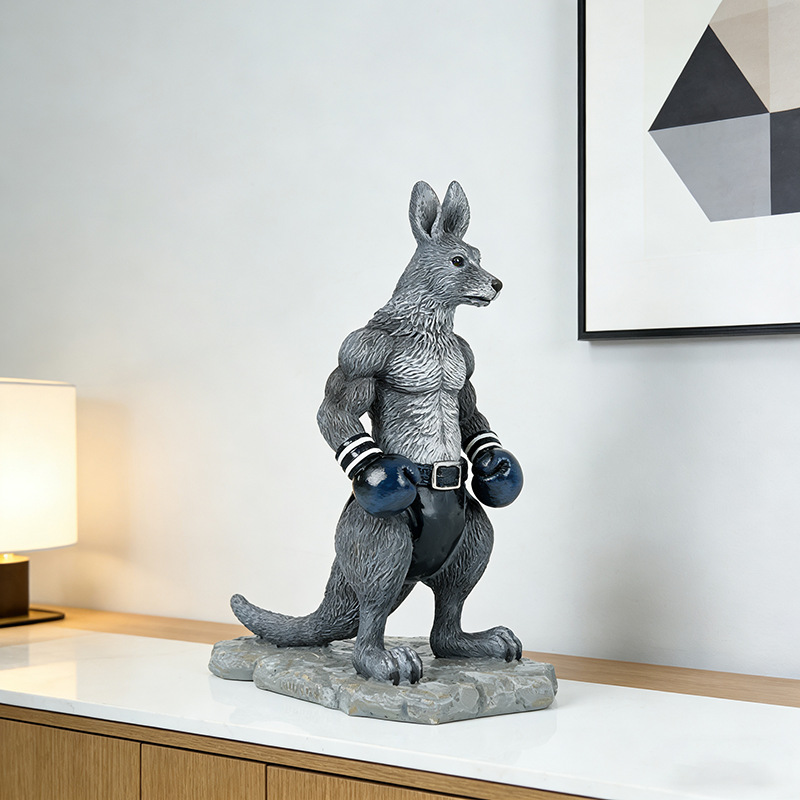 Resin Boxing Kangaroo Statue A - Art Craft Letter A avis et prix