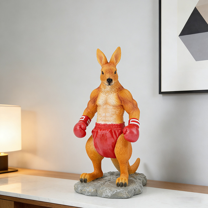 Resin Boxing Kangaroo Statue A - Art Craft Letter A avis et prix
