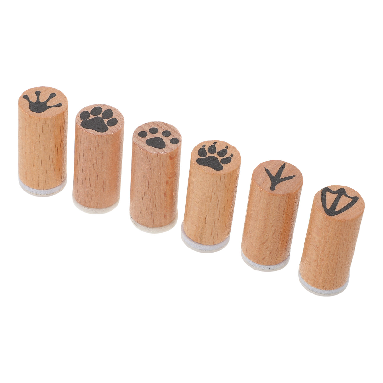 6Pcs Wooden Paw Print Animal S - Art And Craft Zoo Animals avis et prix