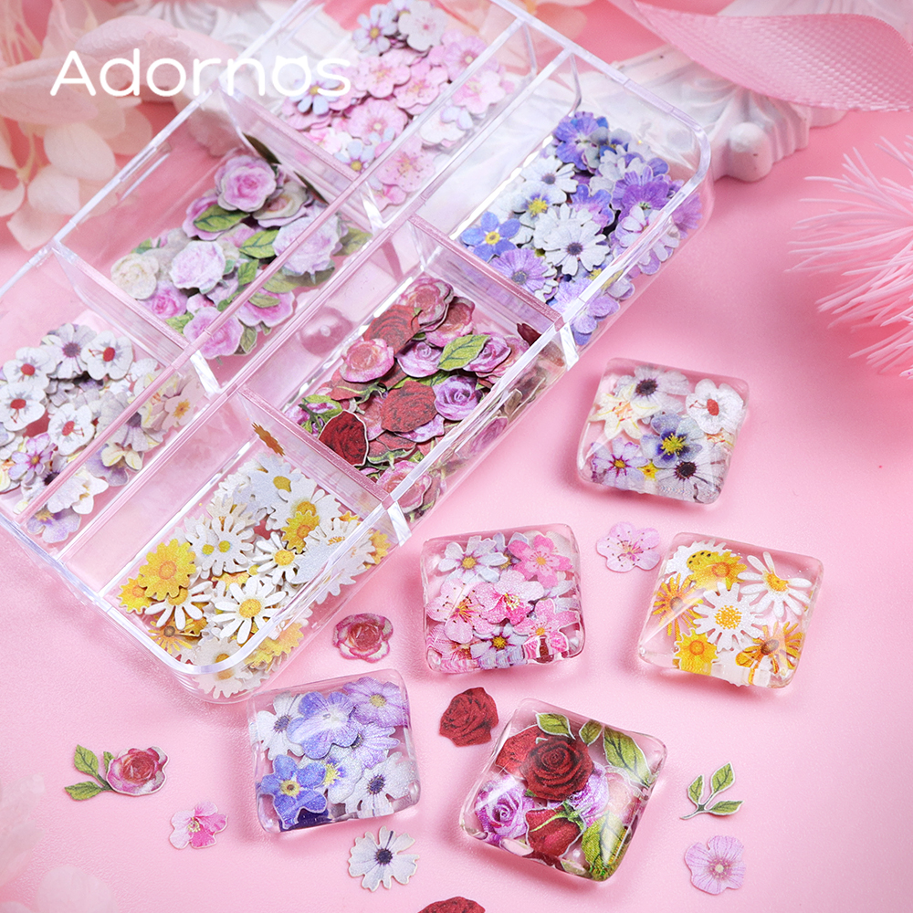6 Grids Flowers Wood Pulp Chip - Art Craft Leaves avis et prix