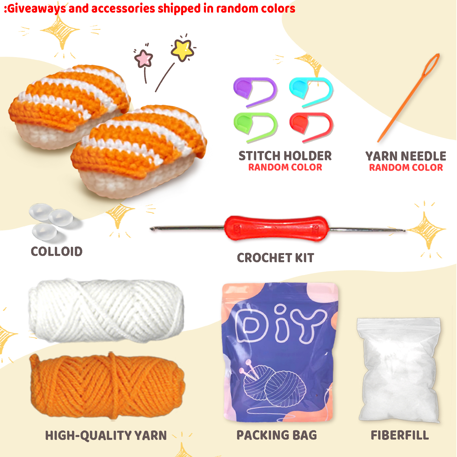 YAMAXIN 2PC Sushi-Themed Croch - Art Craft Yarn avis et prix