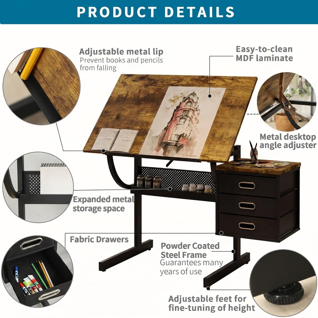 Adjustable Art Desk with Stora - Art & Craft Toys For Kids avis et prix